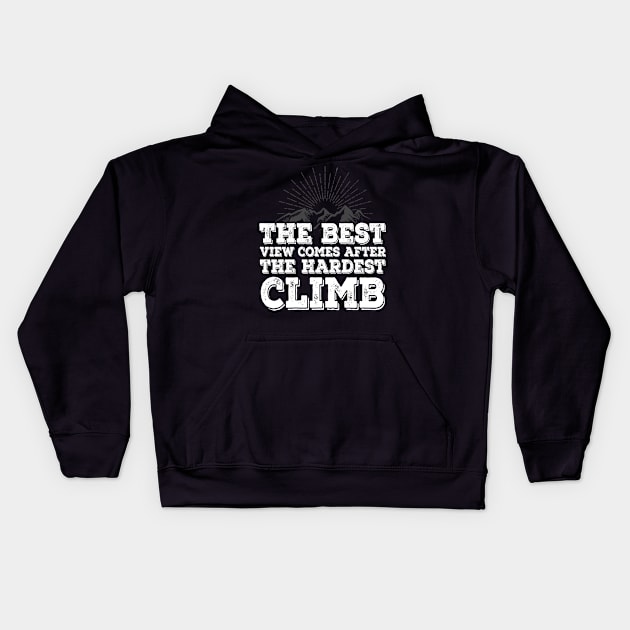 Hardest Climb Kids Hoodie by Cooldruck